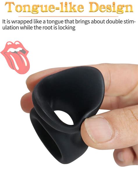 Men Scrotum Squeeze Ring Chastity Cage Ball Stretcher Enhancer Delay Ejaculation Ebay