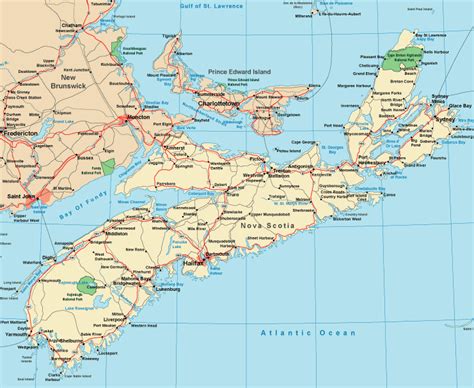 Large Detailed Map Of Nova Scotia With Cities And Tow