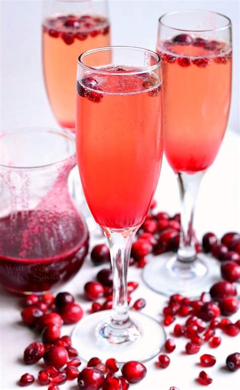 38 new year's eve cocktails to help ring in 2021. Cranberry Pomegranate Champagne Cocktail - Will Cook For Smiles