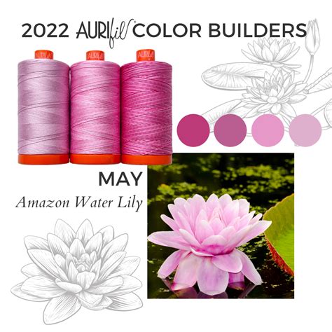 Aurifil 50 Wt Amazon Water Lily Mako Cotton Thread