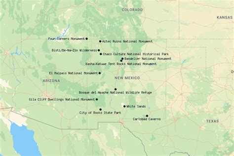 New Mexico National Monuments Map