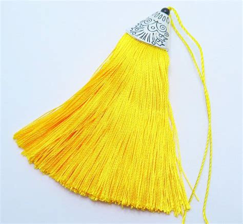 Yellow Tassel Long Tassel Large Silk Tassel With Antique Etsy