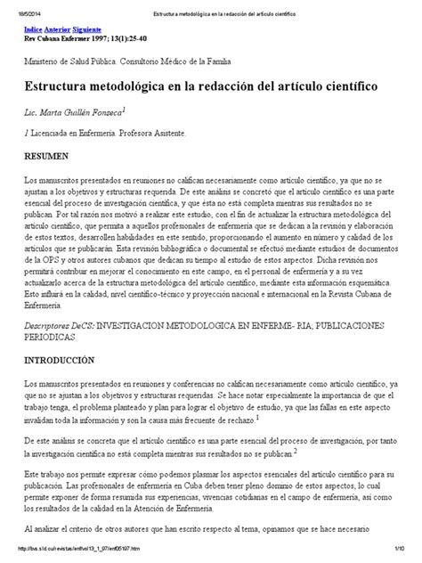 Estructura Metodológica En La Redacción Del Artículo Científico Pdf Verdad Justificación