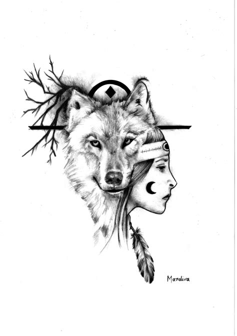 Native American Drawings Of Wolves