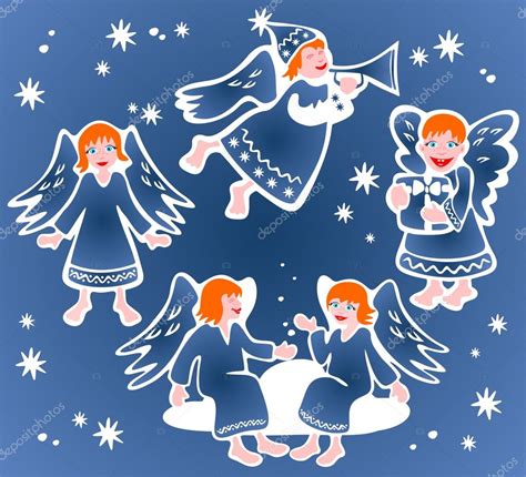 Christmas Angels — Stock Vector © Tokhiti 10303851