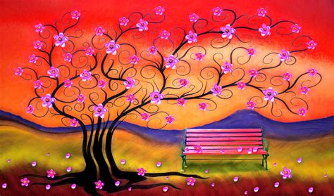 Whimsy Cherry Blossom Tree Digital Art By Nina Bradica Fine Art America