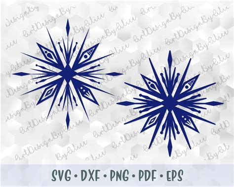 Svg Png Logo Crystal Snowflake Frozen 2 Layered Cut File Etsy