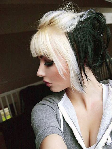 Black Hair With Blonde Bangs Pictures Split
