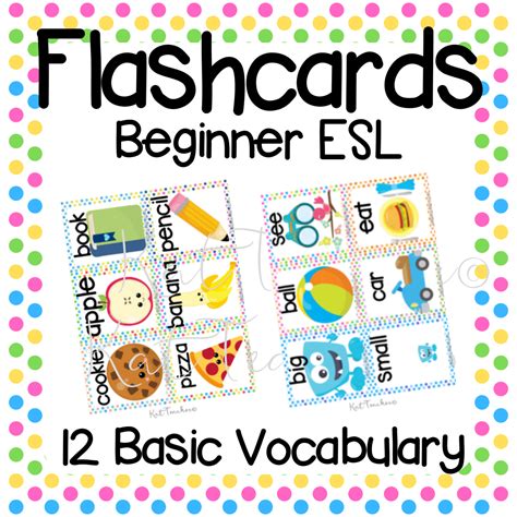 Free A0 Beginner Basic Vocabulary Flashcards For Kids Esl Ell Young