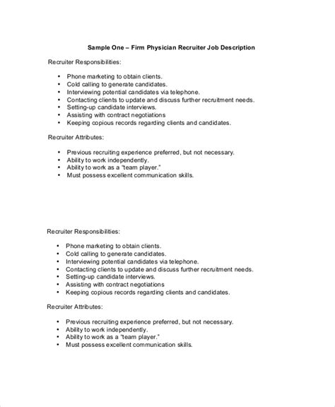 Physician Job Description Free Sample Example Format