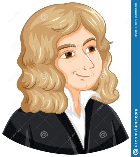 Retrato De Isaac Newton En Estilo De Caricatura Ilustración Del Vector