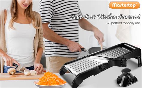 Mastertop Mandoline Slicer For Kitchen Adjustable Stainless