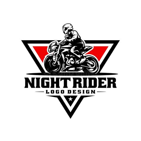 Touring Biker Riding Motorcycle Logo Vector Stock Vector Illustration