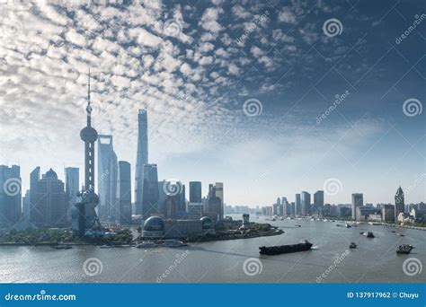 Shanghai Cityscape In Morning Stock Photo Image Of Aerial Beautiful