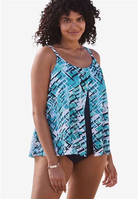 Flyaway Swimsuit By Penbrooke Womens Plus Size Clothing Tummy