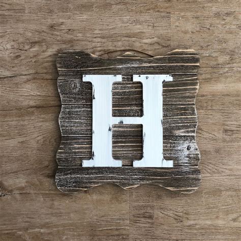 Rustic Distressed Initial Letter Pallet Sign Rustic Letters Etsy