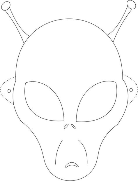 alien mask printable coloring page  kids halloween