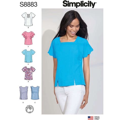 Simplicity Sewing Pattern 8883 Misses Princess Seam Tops With Sleev
