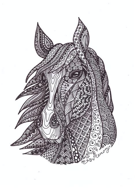 Drucke diese mandala pferde ausmalbilder kostenlos aus. Zentangle horse by Inhoff Anita by Muveszhaz on DeviantArt