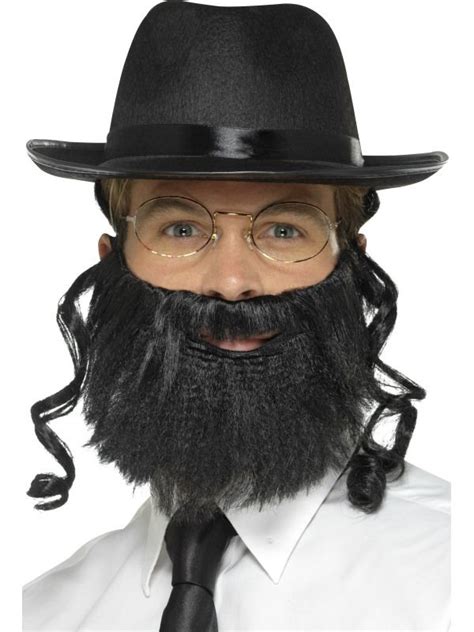 Mens Jewish Dark Grey Rabbi Fancy Dress Costume Kit 44690