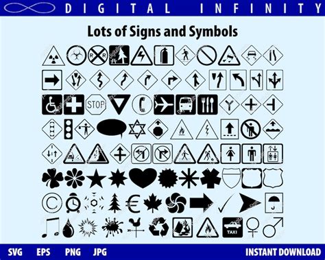 Symbols Svg Signs Svg Icons Svg Bundle Svg Files For Etsy