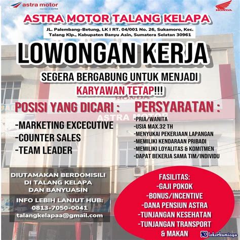 Temukan lowongan kerja terbaik dan karier impianmu bersama glints! Info Loker Terbaru di Banyuasin Sumatera Selatan Bulan ini 2021