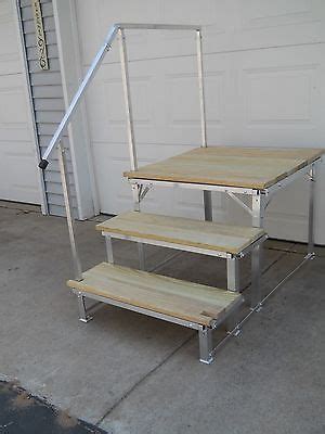 Collection by alabama fence & play. Portable RV Deck with steps and railings | Portable deck, Deck, Camper living