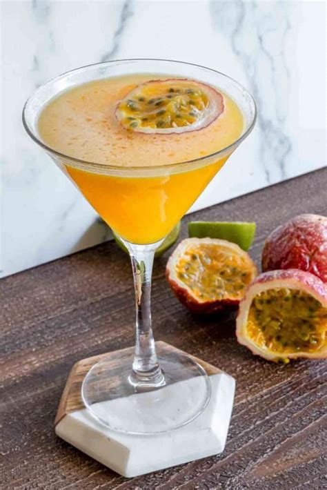 Passion Fruit Vodka Martini Cocktail With Puree Alekas Get Together