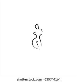 Nude Woman Vector Line Illustration Stock Vector Royalty Free