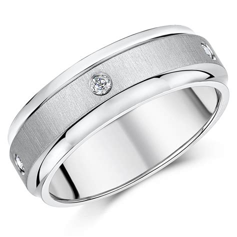 7mm Titanium Diamond Wedding Ring Band Titanium Rings At Elma Uk