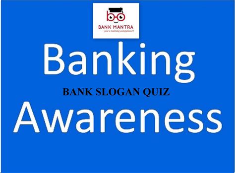 Bank Mantra Banking Awareness Bank Slogan Quiz