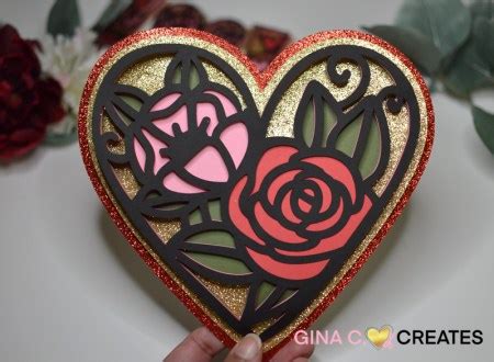 Valentine’s Day 3D Paper Card Free SVG Cut File – Gina C. Creates