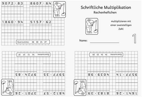 Übungsblätter zum schriftlich multiplizieren / schriftliche multiplikation für die 3. Lernstübchen: Rechenheftchen schriftliche Multiplikation (3)