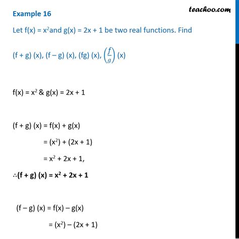 Example Let F X X And G X X Find F G Fg F G