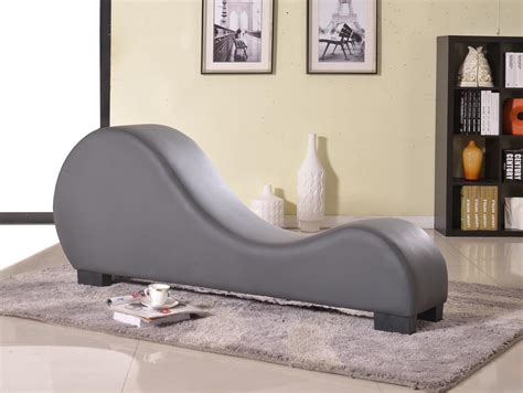 Container Furniture Direct Divine Collection Modern Upholstered Faux Leather Curved Yoga Chaise