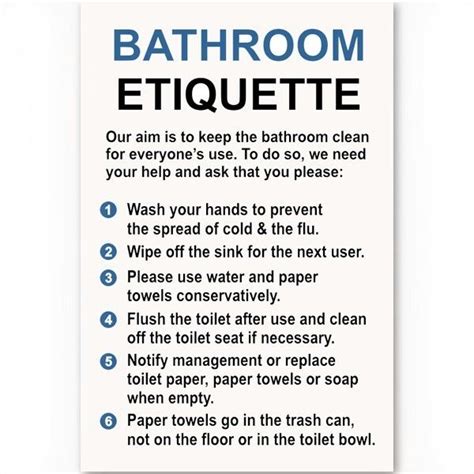 Pin By Ene Bell On Etiquette Bathroom Etiquette Etiquette Bathroom Signage