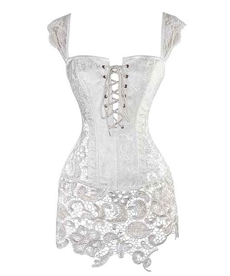 This White Lace Faux Leather Corset Dress Plus Too By Daisy Corsets Is Perfect Zulilyfinds