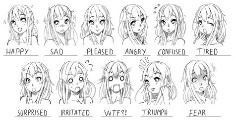 Expresiones Anime Chica Anime Expressions Drawing Expressions Anime Faces Expressions