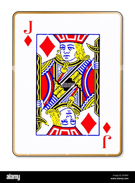 The Playing Card The Jack Of Diamonds Over A White Background Stock