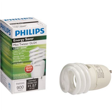 Philips Energy Saver W Equivalent Warm White Gu Base Spiral Cfl