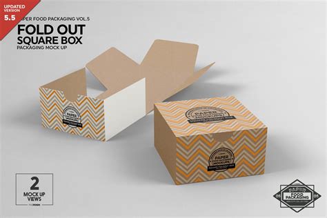 Square Fold Out Box Packaging Mockup Creative Branding Mockups