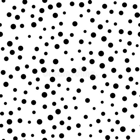 Random Scattered Polka Dots Abstract Black And White Background Stock
