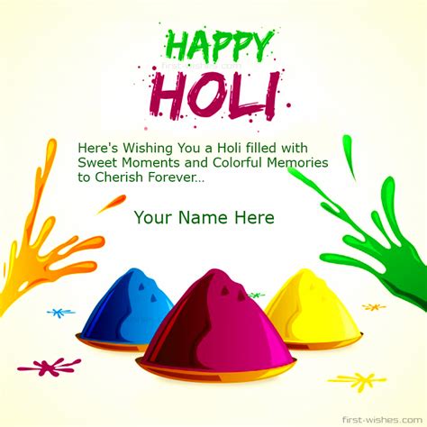 Happy Holi Wishes With Name Image 2024 Festival