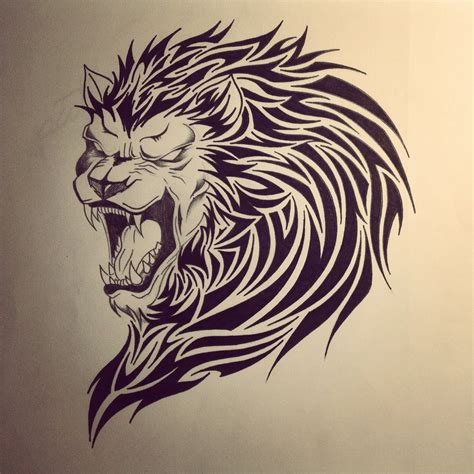 Lion Tribal Tattoo By Dirtfinger D5w6o00 By Salesas1 On Deviantart