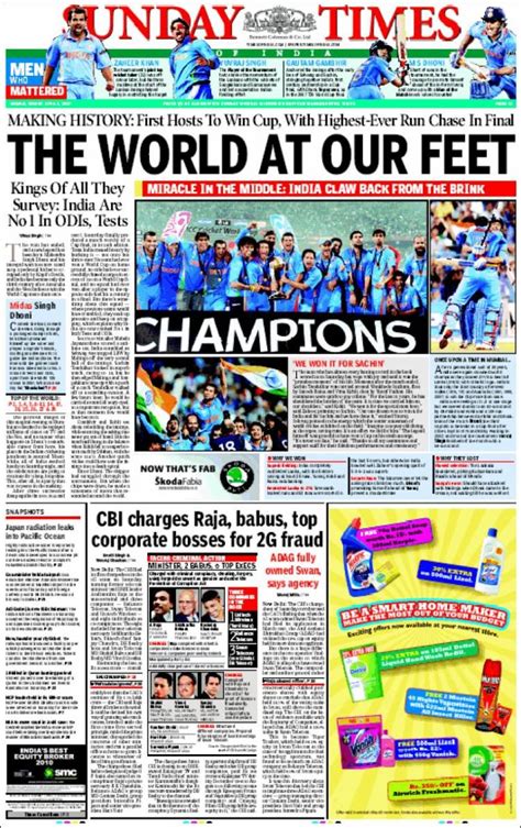 Newspaper The Times of India (India). Newspapers in India. Sunday's ...