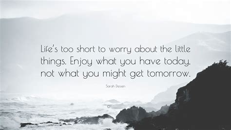 sarah dessen quote “life s too short to worry about the little things enjoy what you have