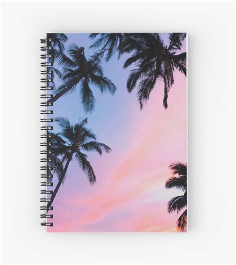 Beautiful Pink Sunset Palm Trees Spiral Notebook By Newburyboutique
