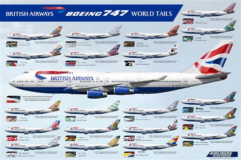british airways world tails boeing 747 fleet on skyscape british airways boeing 747 boeing