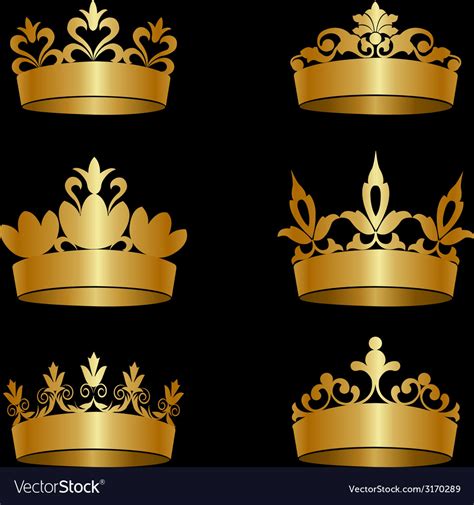 Set Of Crowns Royalty Free Vector Image Vectorstock
