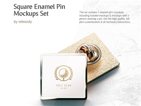 Square Enamel Pin Mockups Set By Visual Hierarchy On Dribbble